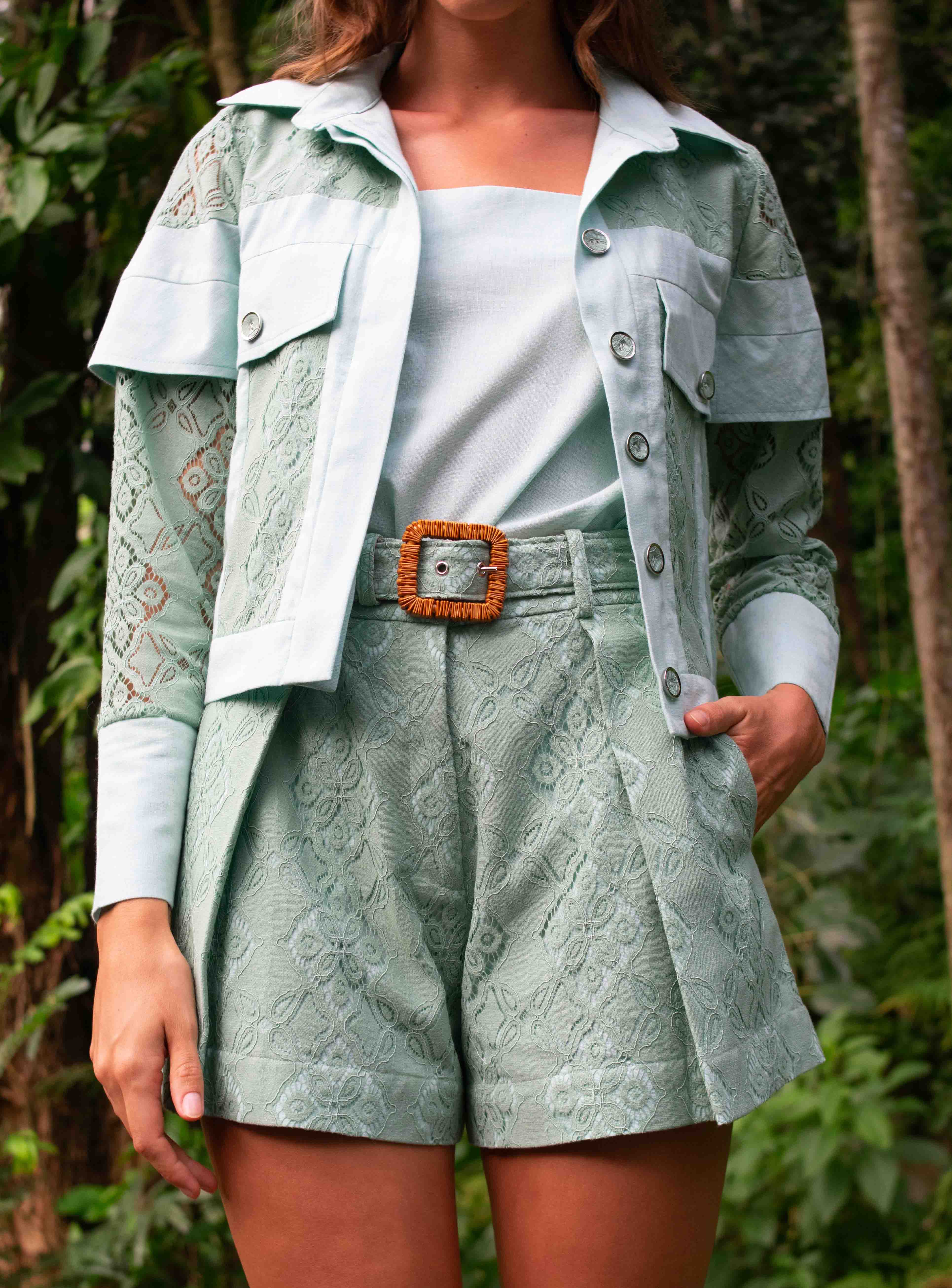 Tee Match - short lace mint