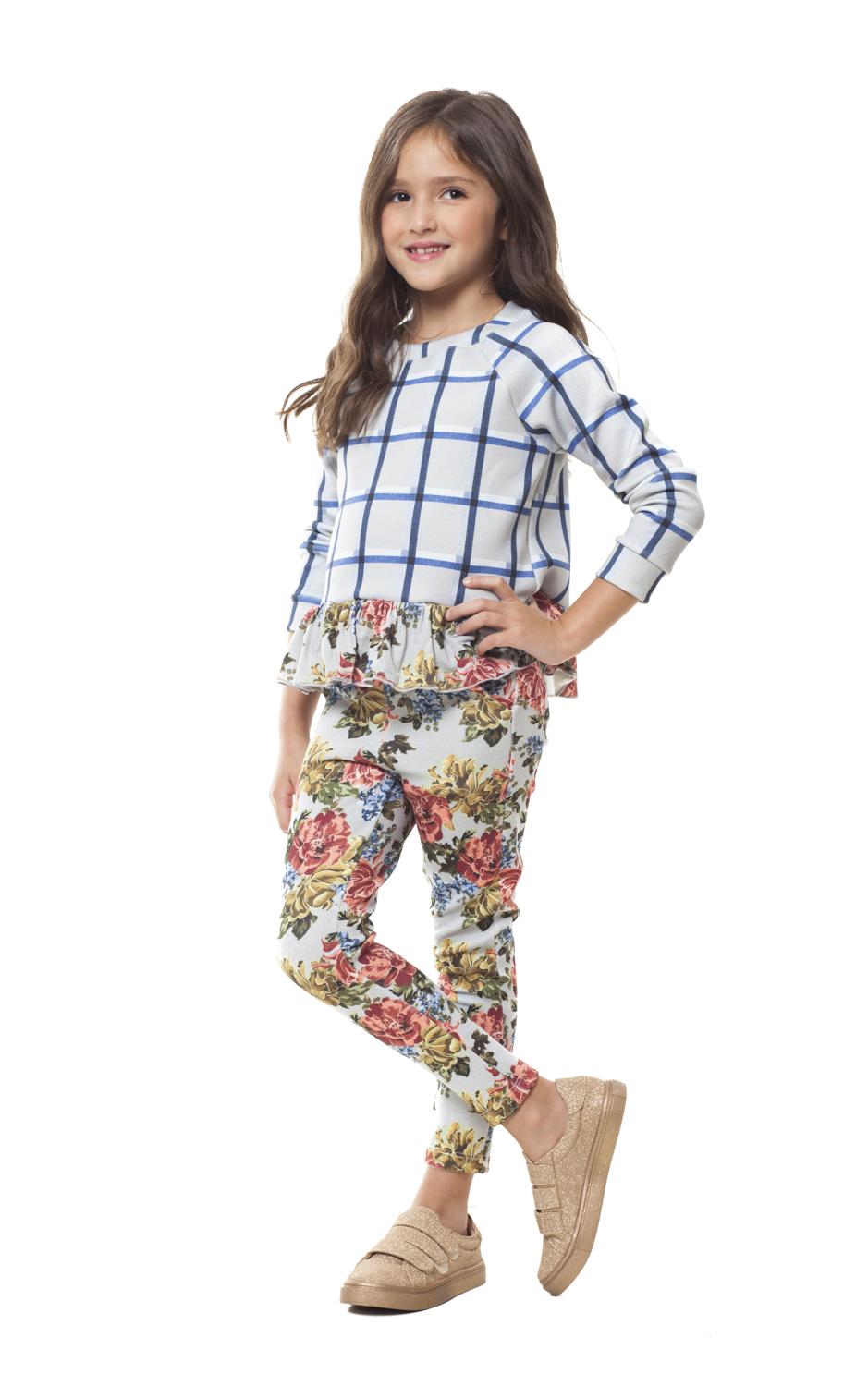 Tee Match - moleton prene kids xadrez blue